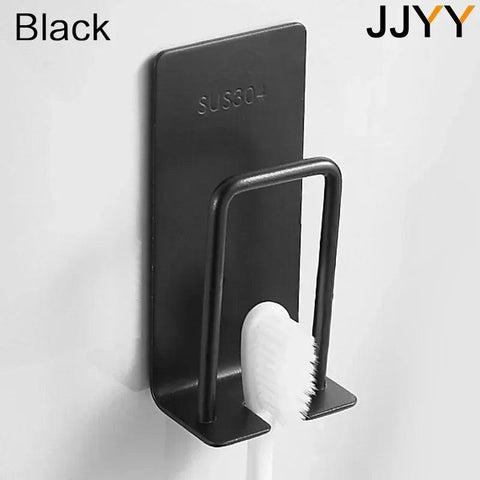 JJYY Toothbrush Holder Cup Holder Creative Traceless Stand Rack Toothbrush Holder Stainless Steel Bathroom Accessories