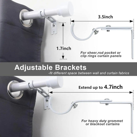 10 pack Adjustable Curtain Rod Brackets Heavy Duty Drapery Rod Holders Hardware Window Curtain Rod Support Hanger