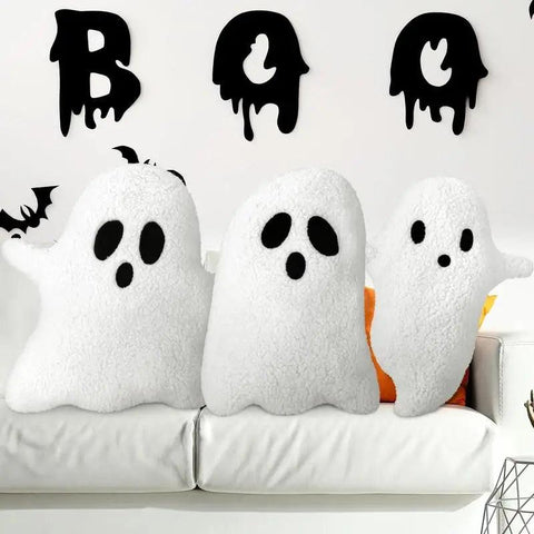 Halloween Soft Cartoon White Ghost Venue Arrangement Accessories Funny Ghost Throw Pillow Cute Hug Pillow