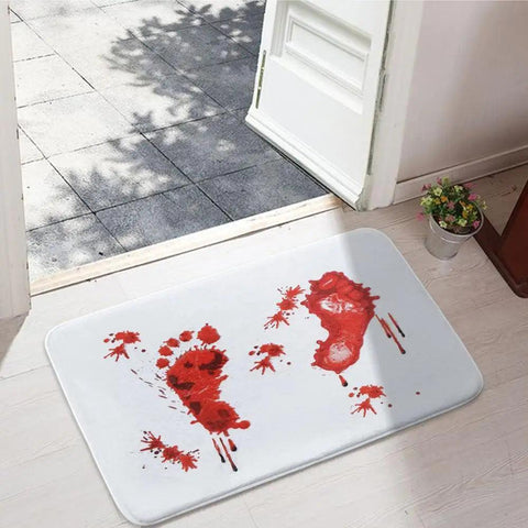 Halloween Blood Bathroom Carpet Quick Drying Footprints Halloween Decor Floor Rug With Anti-Slip Bottom Shower Mat Bloody