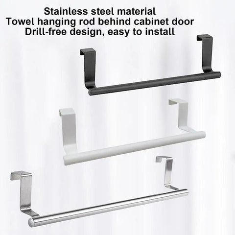 Over The Door Towel Rack Innovative Bath Towel Bar Bathroom Towel Holder Hand Towel Bar Adjustable Multi-functional Bathroom