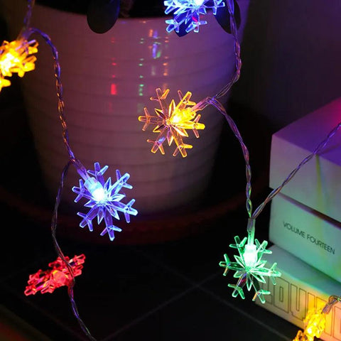 1/3/6M LED Snowflake Fairy Lights Battery/USB Power Copper Wire Garland Light New Year Garden Wedding Living Room Decoration