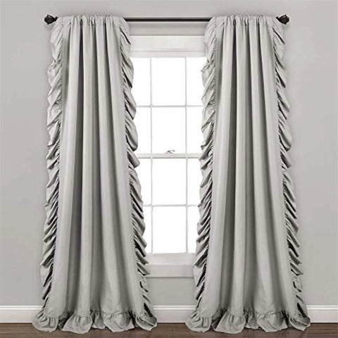 150*200cm Grey Elegant Classic Princess Style Lace Curtains Blackout Curtains For Hall Bedroom Living Room Home Decoration 2pcs