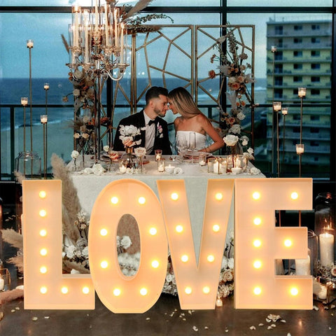 91.5CM Led Light Letter Frame Box Baby Shower Boy Girl ONE LOVE GRAD Xmas Name Balloon Filling Box Birthday Wedding Party Decor