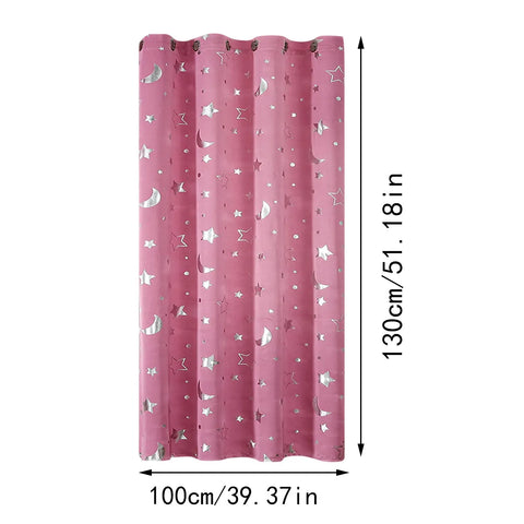 Star Moon Print Kids Boy Girls Window Curtains Room Bedroom Divider Curtain Curtain Insulated Teal Shower Curtains for Bathroom