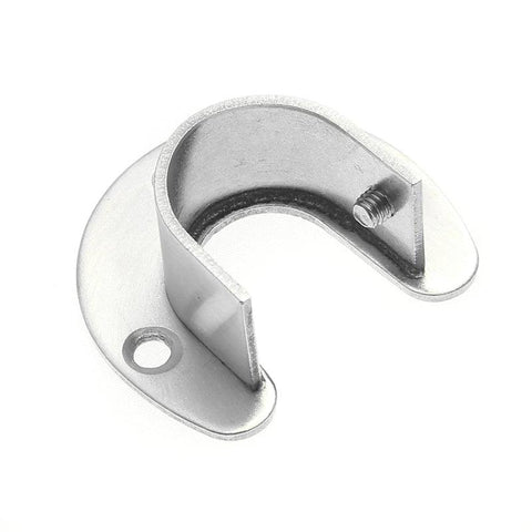 Stainless Steel Flange Seat Wardrobe Hanger Rod Tube Hook Fixed Support Bracket Seat Fixing Hardware Accessories Curtain Rod