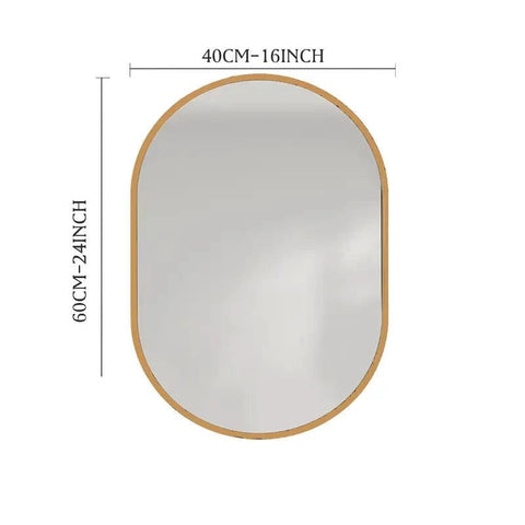 1pc 24x16inch Oval Bathroom Mirror, Wall Mounted Pill Shaped Mirror Hanging Perfect Modern Decor for Bedroom Bathroom Entryway L