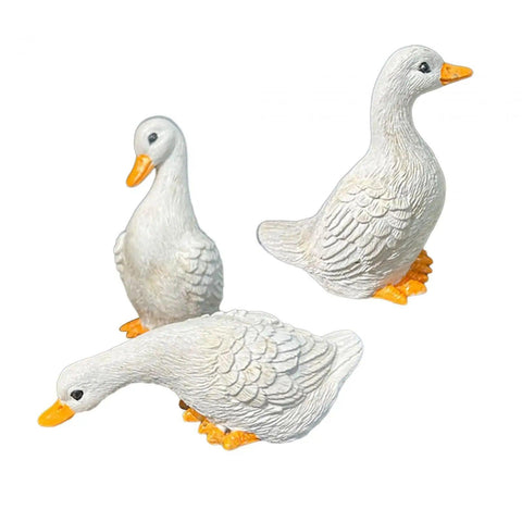 3 Pcs Garden Statues Duck Statues Home Decor Cute Sculptures Animal Figures