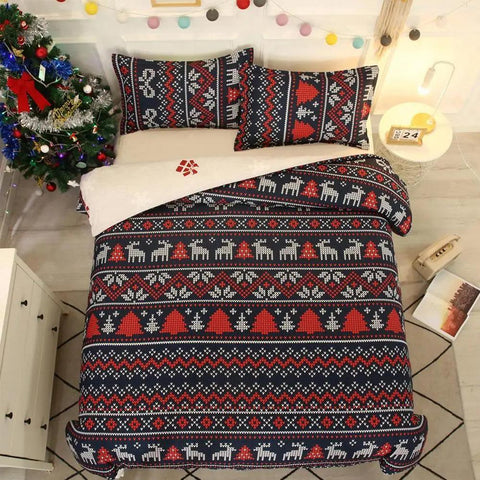 Christmas Deer Quilt Sets Lightweight Christmas Quilts Set Christmas Duvet Cover Set Lantern Printed Bedding For Kids Girls Boys