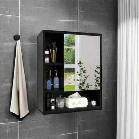 Bathroom Mirror Cabinet Wall Mounted,Wall Hanging Over Toilet Storage Cabinet with Mirror Door Adjustable Bath mirror cabinet