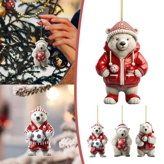 Christmas Decorations New Cute Polar Bear Xmas Scene Hanging House Decoration Creating Joyful Atmosphere Festival Ornaments