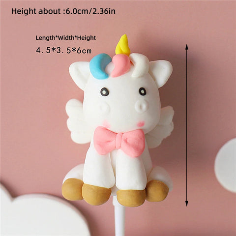 Unicorn Theme Cake Topper Happy Birthday Rainbow Stars Girl Birthday Baby Shower Party  Cake Decoration for Girl's 16th Birthday