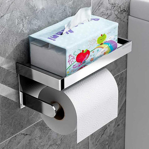 Toilet paper holder 304 stainless steel hotel toilet phone storage rack tissue box roll paper holder