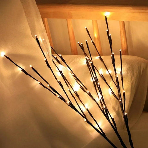 LED Branch Light Battery Powered Willow Branch Lamp Artificial Branch Twig Vase Lights for Party Fairy DIY Room Christmas Decor