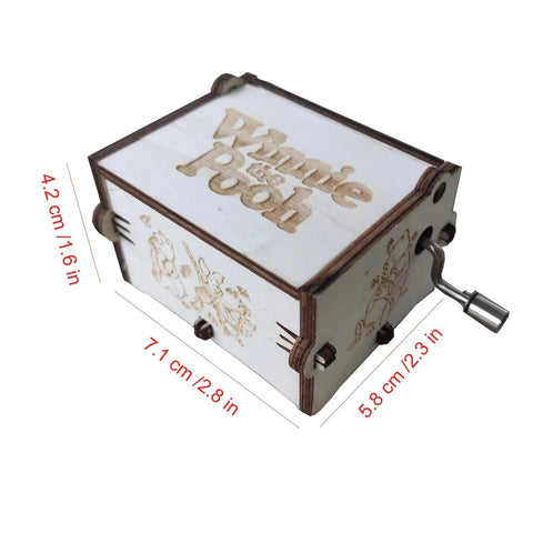 Merry Christmas Music Box Wooden Antique Carved Hand Cranked Classic Theme Music for Birthday Party Gifts Family Decoration