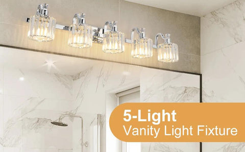 Modern Bathroom Vanity Light Stainless Steel Crystal Vanity Lights Over Mirror Modern Crystal Bathroom Wall Lighting Fixtures