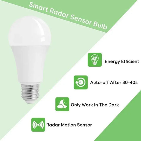 Motion Sensor Light Bulb Smart PIR LED Automatic Dusk to Dawn Bulbs Lamp led bulb E27 With adapter B22 E14 E12 to E27 dropship