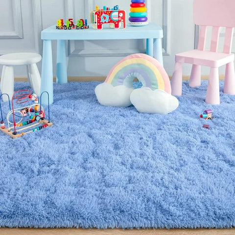 Large Area Rugs for Living Room Bedroom, Fluffy Kids Room Plush Shaggy Nursery Rug Furry Throw Carpets for Boys Girls