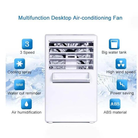 Mini Portable Air Conditioner Fan, 3-in-1 Table Personal Space Cooler Misting Humidifier Purifier for Office, Apartment, Dorm,