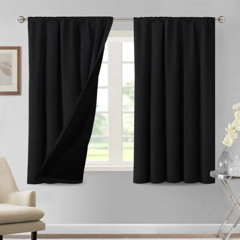 100% Blackout Curtains for Bedroom Thermal Insulated Blackout Curtains 84 Inches Long Rod Pocket Window Drapes