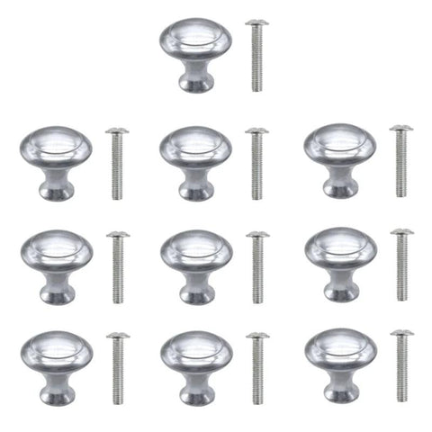 Kitchen Cabinet Knobs Round Silver Sphere Cabinet Door Knob with 1 Screw Modern Drawer Knob Hardware Solid for Kitchen Cupboard