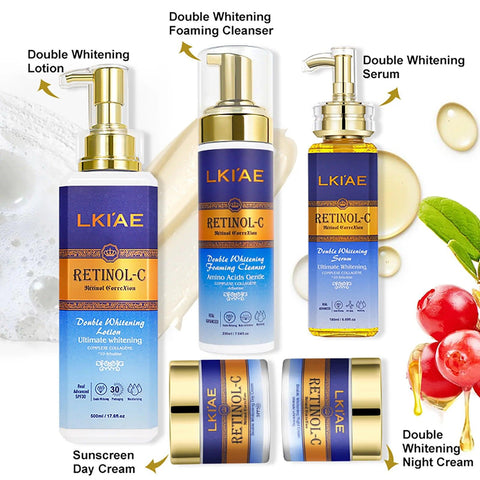 Brilliant Brightening Lotion Set Cleanser Wash Rejuvenating Women Face Lightening Skin Care Set (New) For Dark Skin