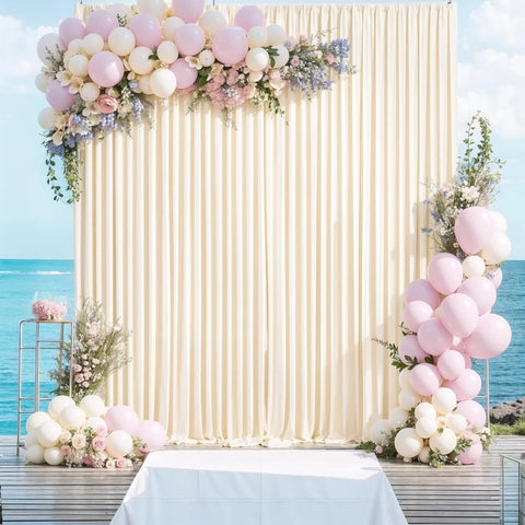 5x8/10ft Wrinkle Free White Satin Backdrop Curtains for Wedding Birthday Parties Photography Background Baby Shower Decorations