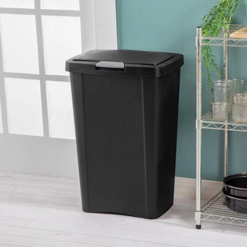 13 Gallon Wastebasket, Practical and Portable Trash Can with Titanium Latch