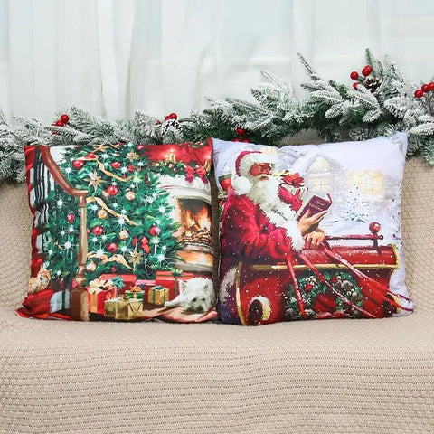 45cm Christmas Pillowcase Cushion Cover Christmas Decorations for Home 2024 Christmas Ornament Gift Navidad Happy New Year 2025