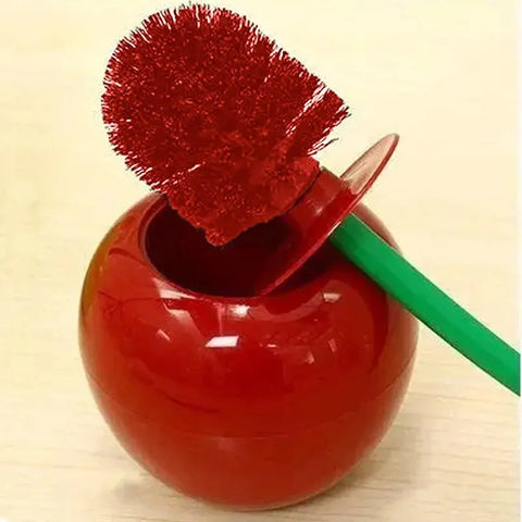 1pc Red Toilet Brush Creative Lovely Cherry Shape Lavatory Toilet Brush Holder Set Toilet Holder Bathroom Accessories