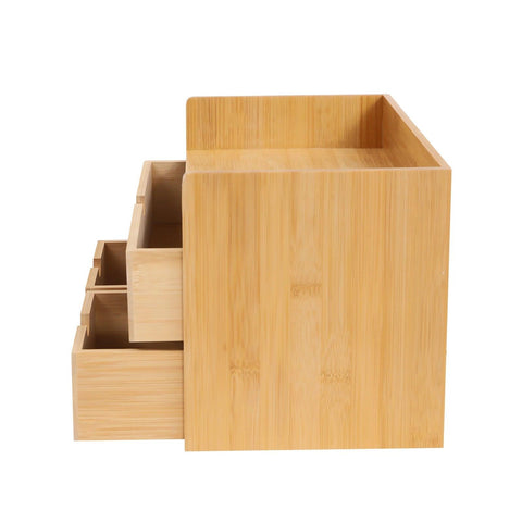 100% Original Bamboo Mini Bamboo Desk Drawer Tabletop Storage Organization Box for Office Home Desk Organizer