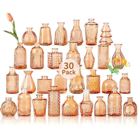 Mini Glass Bud Vases,Versatile Small Bud vases for Home and Wedding Decor, Exquisite Bridal Shower Table Centerpieces