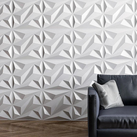 50/100Pcs PVC Accent Textured Wall Panels 3D Wall Panel Diamond 30x30cm 3D Wall Panels in Diamond Design for Interior Wall Decor