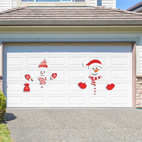 Snowman Refrigerator Magnets Xmas Stickers Christmas Decorations Metal Door Cabinets Garage Doors Paste Happy New Year