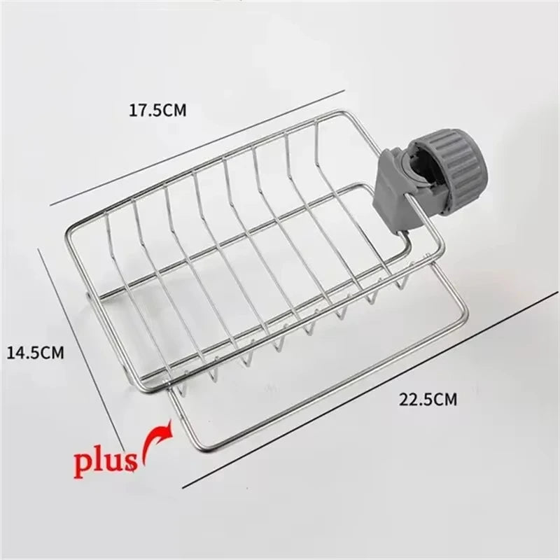 Kitchen Stainless Steel Sink Drain Rack Sponge Storage Faucet Holder Soap Drainer Towel Rack Shelf Organizer Kitchen Accessories