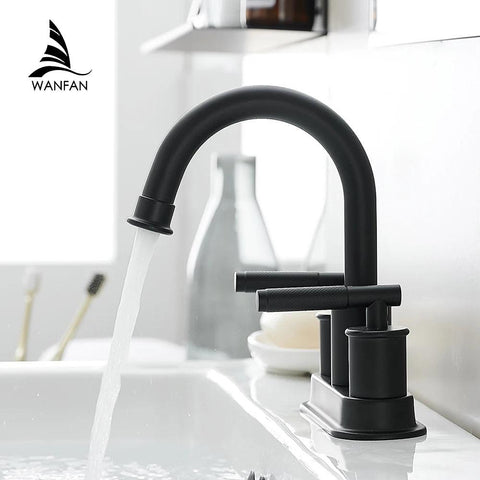 Bathroom Sink Faucet 2 or 3 Hole Matte Black Centerset 4 Inch Bathroom Sink Faucet 2 Handle Plating  Bathroom Faucet