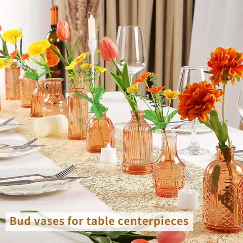 Mini Glass Bud Vases,Versatile Small Bud vases for Home and Wedding Decor, Exquisite Bridal Shower Table Centerpieces