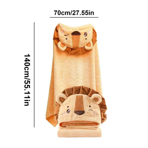 Kids Shower Towel Bath Hooded Towel With Animal Design Highly Absorbent Kids Towel Wrap Bathrobe Blanket For Kids Boys And Girls