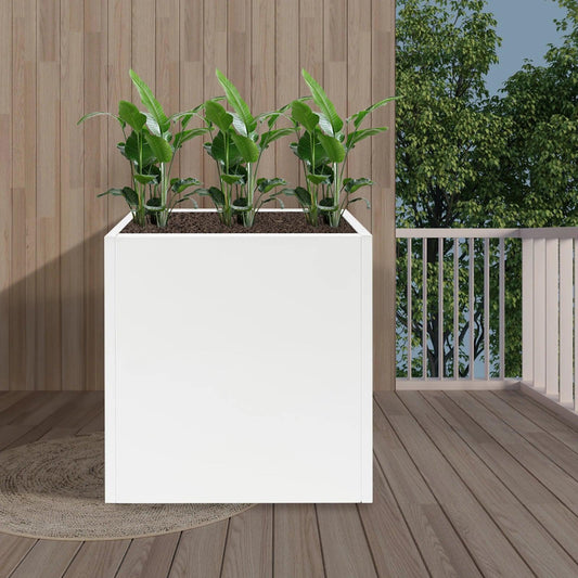 Tall Outdoor Indoor Planter Box 24Lx10Wx24H Inches Rectangular Large Flowerpot Tall Metal Planter Box