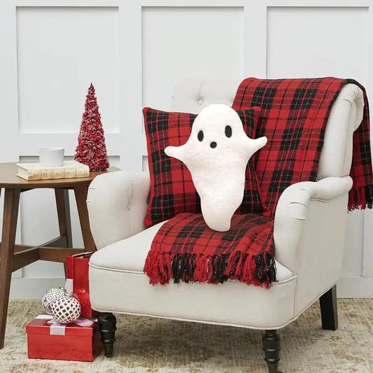 Halloween Soft Cartoon White Ghost Venue Arrangement Accessories Funny Ghost Throw Pillow Cute Hug Pillow