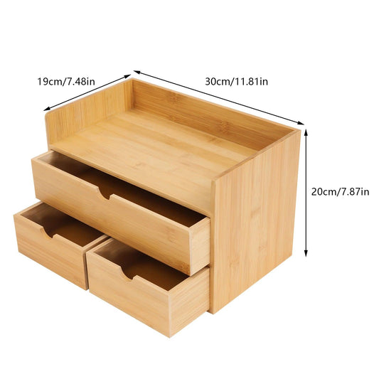 100% Original Bamboo Mini Bamboo Desk Drawer Tabletop Storage Organization Box for Office Home Desk Organizer