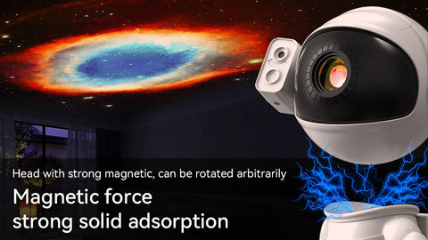 Rocket Astronaut Galaxy Projector Night Light Lamp And 13 Film Pieces Sky Projector 360° Rotate Planetarium For Kids Bedroom