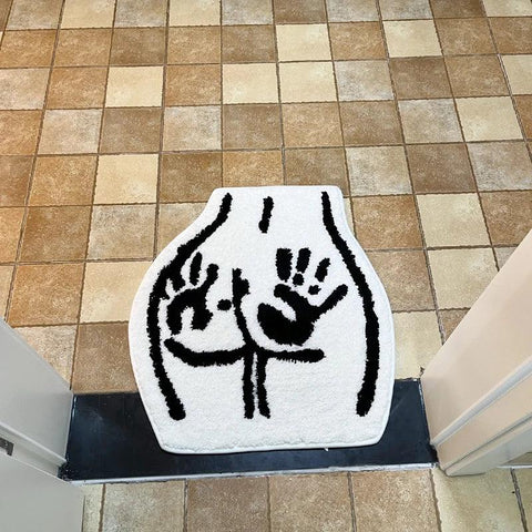 Ass Butt Carpet Soft Tufted Rug for Bathroom Non-slip Absorb Water Plush Handmade floormat Bedroom Kitchen Toilet Carpet