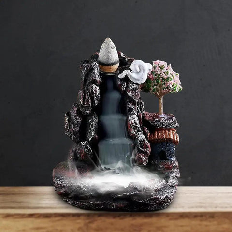 Waterfall Backflow Incense Burner Resin Backflow Incense Burner Candle Innovative Tower Incense Aromatherapy For Home Decoration