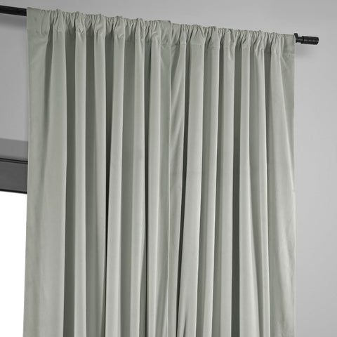 Blackout Velvet Curtains 120 Inches Long Extra Wide Heat & Full Light Blocking Blackout Curtain 100W x 120L, Reflection Grey