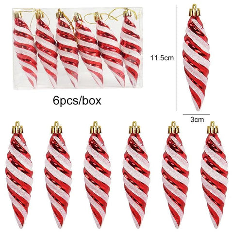 Christmas Lollipop Candy Cane Pendant Xmas Tree Hanging Ball Ornaments Christmas Decorations for Home New Year Gift 6pcs