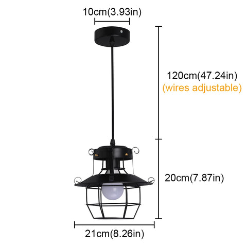 Retrol Iron Pendant Light Led Chandelier Cage Industrial Hanging Ceiling Lamp Kitchen Island Luminaire Fixture Dining Room Decor