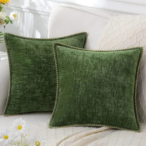 Olanly Chenille Cushion Cover 45x45 Pillow Cover 40x40cm Sofa Decorative Throw Pillow Case Soft Luxury For Living Room Decor﻿