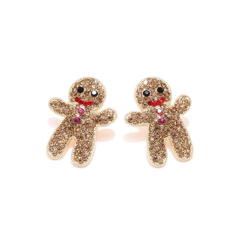 Sweet Christmas Gingerbread Man Earrings 2024 New Year Gifts