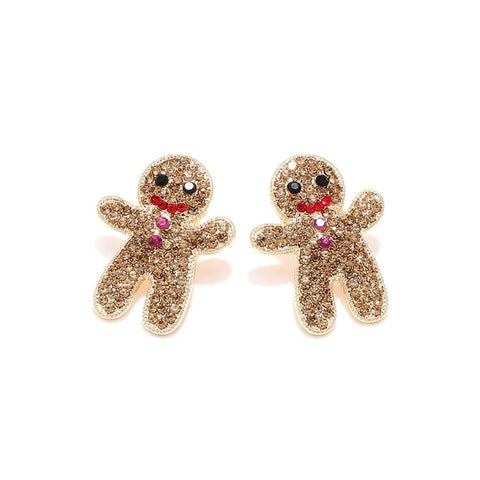 Sweet Christmas Gingerbread Man Earrings 2024 New Year Gifts